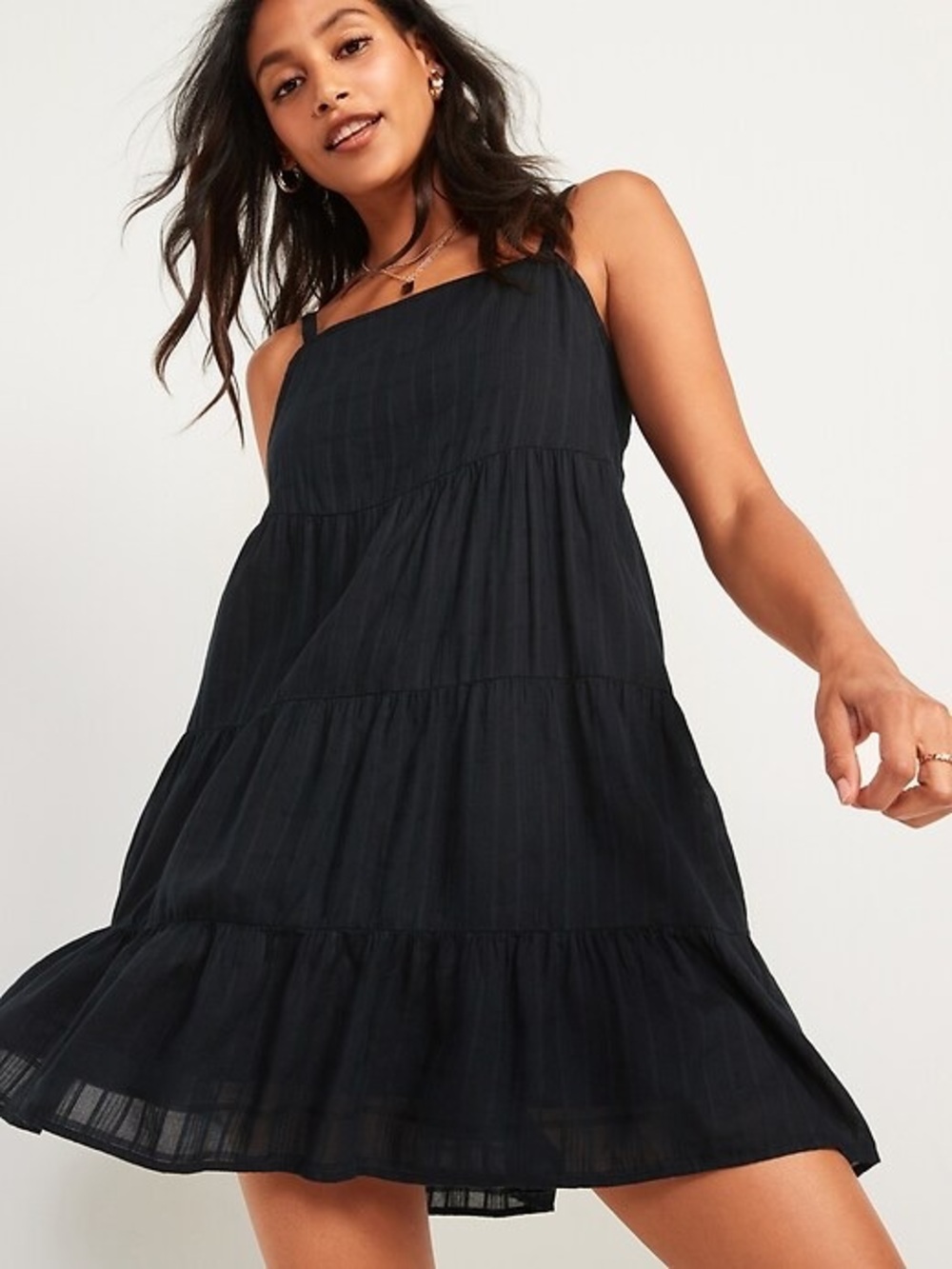 Old Navy Sleeveless Tiered Dobby Swing Dress